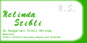 melinda stibli business card